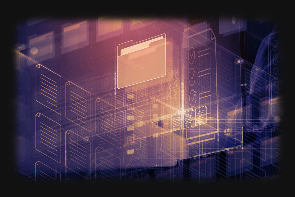 Graphic of digital files and folders 