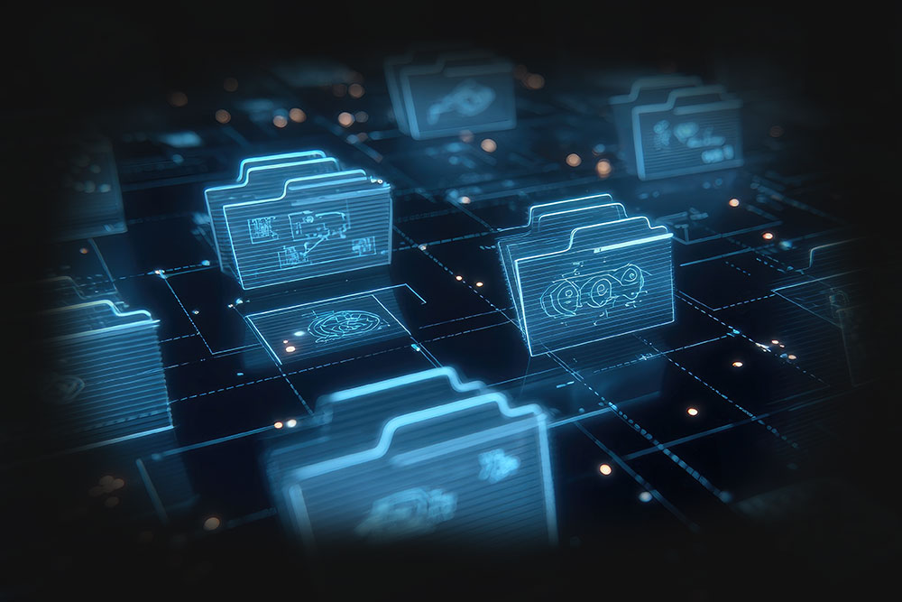 digital documents in file folders